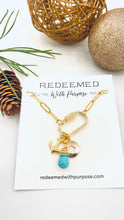Load image into Gallery viewer, Turquoise Carabiner Charm Necklace