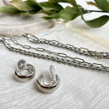 Load image into Gallery viewer, Silver CLIP ON Hoops
