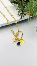 Load image into Gallery viewer, Blue Carabiner Charm Necklace