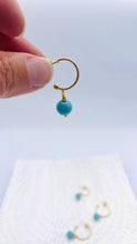 Load image into Gallery viewer, Turquoise Drop Hoop
