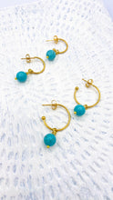 Load image into Gallery viewer, Turquoise Drop Hoop