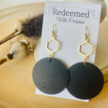 Load image into Gallery viewer, Black Leather Earrings
