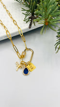 Load image into Gallery viewer, Blue Carabiner Charm Necklace