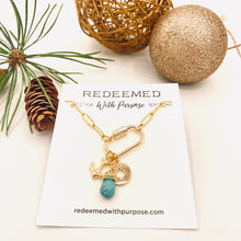 Load image into Gallery viewer, Turquoise Carabiner Charm Necklace