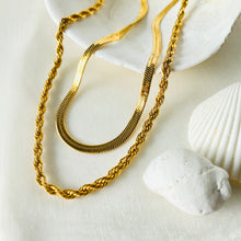 Load image into Gallery viewer, 18K Gold Plated Stainless Steel Rope Necklace 3 mm