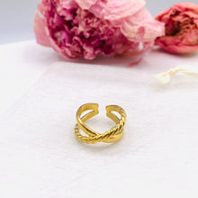 Load image into Gallery viewer, Gold Plated X Ring