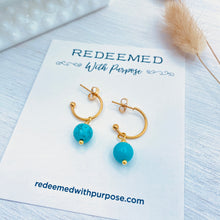 Load image into Gallery viewer, Turquoise Drop Hoop