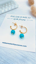 Load image into Gallery viewer, Turquoise Drop Hoop