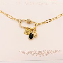 Load image into Gallery viewer, Black Carabiner Charm Necklace
