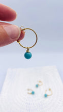 Load image into Gallery viewer, Turquoise Drop Hoop