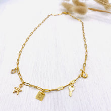 Load image into Gallery viewer, 18K Paperclip Charm Necklace