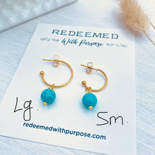 Load image into Gallery viewer, Turquoise Drop Hoop