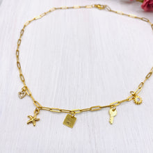 Load image into Gallery viewer, 18K Paperclip Charm Necklace