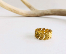 Load image into Gallery viewer, Gold Plated Leaf Ring
