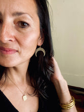 Load image into Gallery viewer, Engraved Moon Earrings