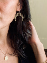 Load image into Gallery viewer, Engraved Moon Earrings