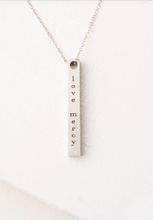 Load image into Gallery viewer, Justice Silver Bar Necklace
