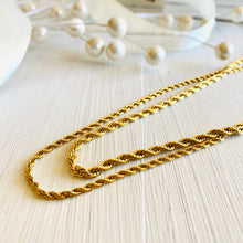 Load image into Gallery viewer, 18K Gold Plated Stainless Steel Rope Necklace 2 mm
