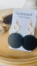 Load image into Gallery viewer, Black Leather Earrings

