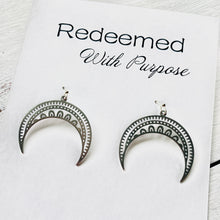 Load image into Gallery viewer, Engraved Moon Stainless Steel Earrings
