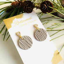 Load image into Gallery viewer, Taupe Weave Mini Earrings
