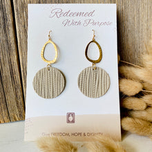 Load image into Gallery viewer, Weaved Together - Tan Leather Earrings
