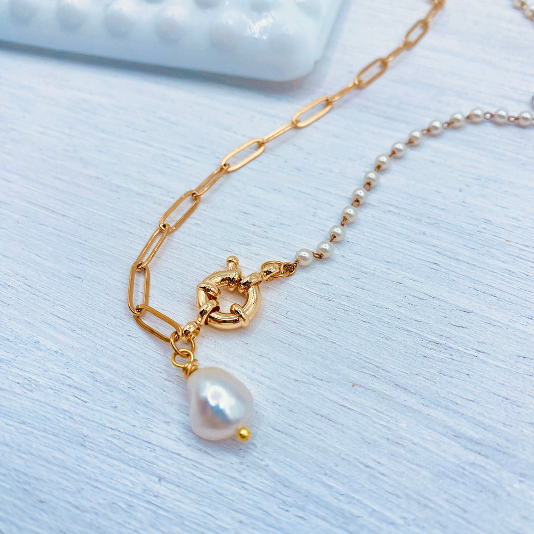 Pearl & Link Necklace