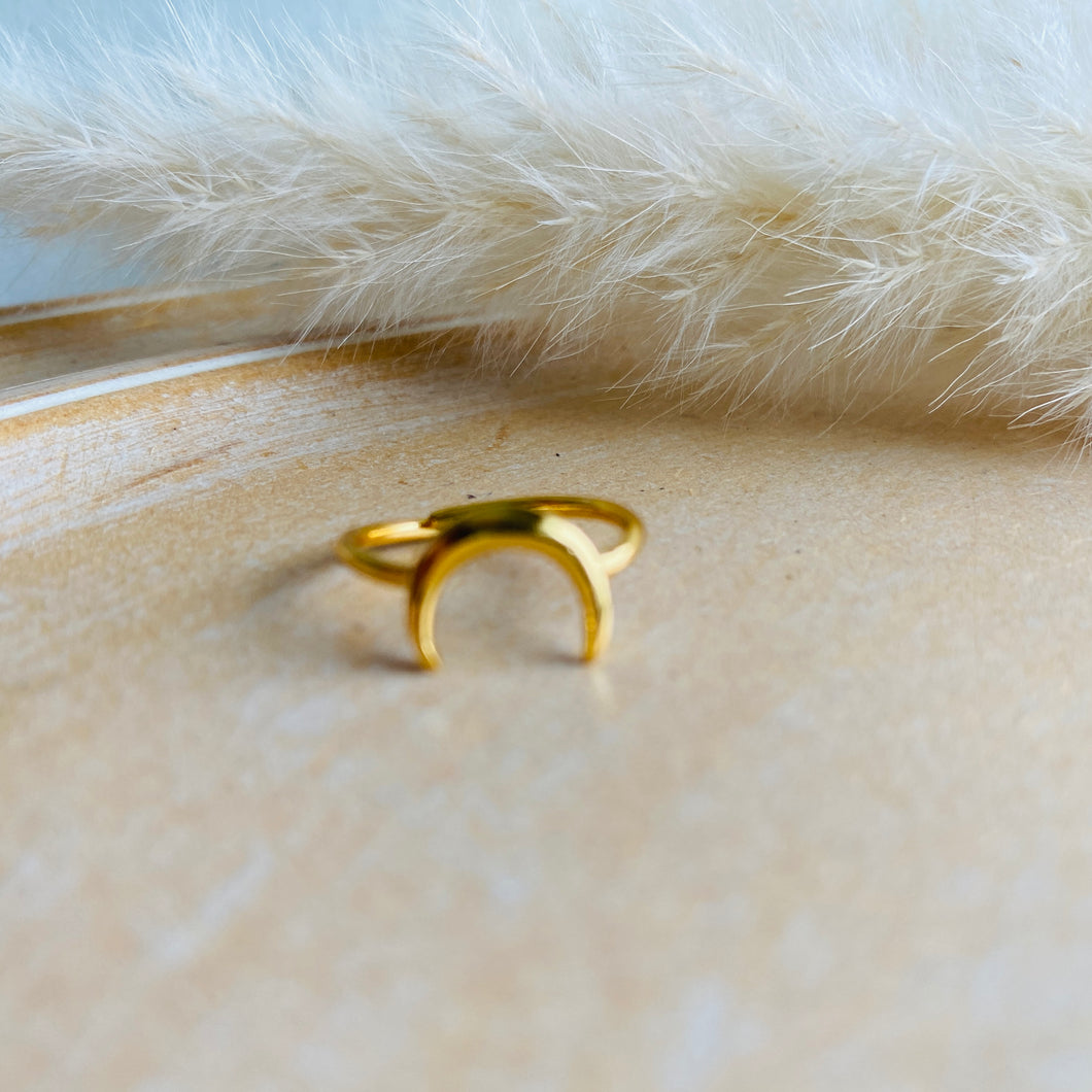 Gold Plated Moon Ring