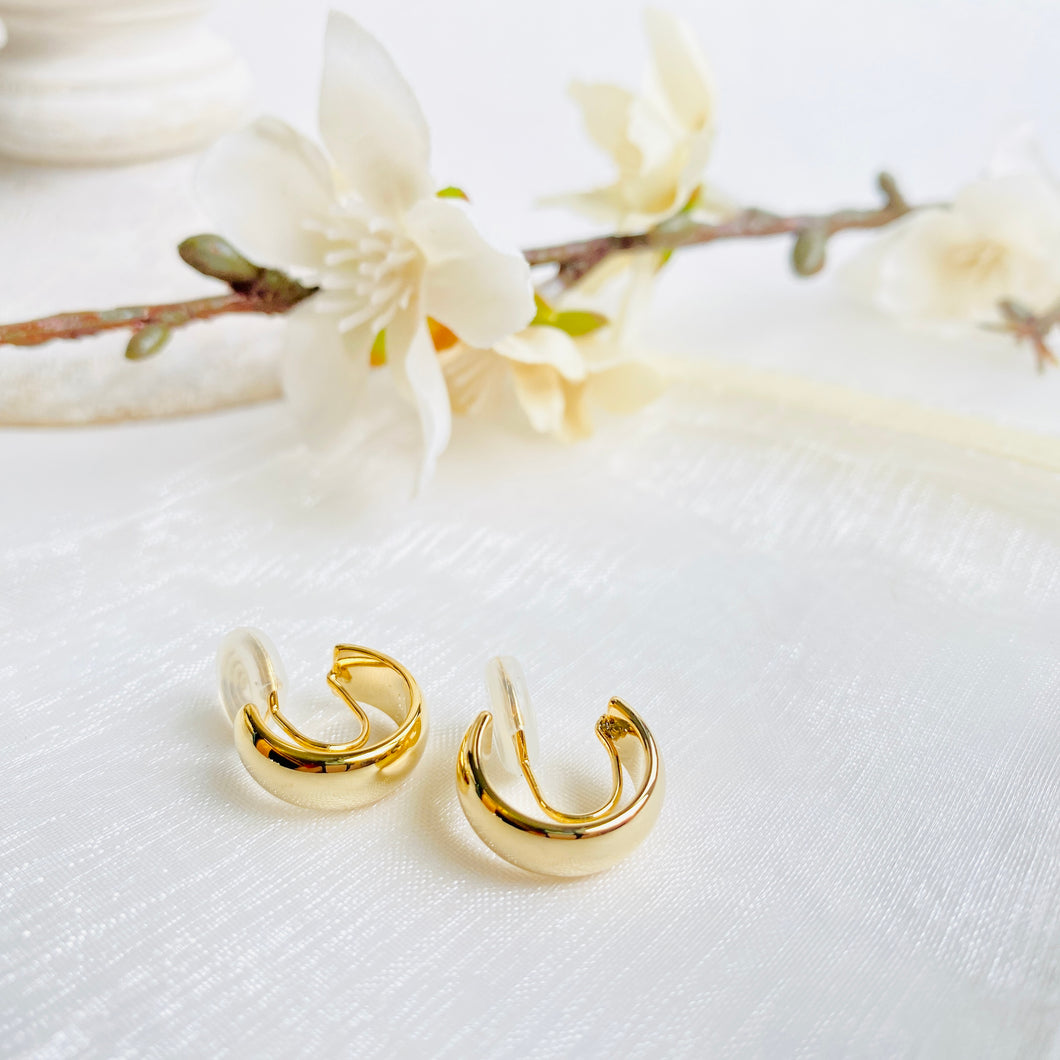 Gold Plated CLIP ON Hoops!