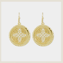 Load image into Gallery viewer, Rose Medallion Earrings

