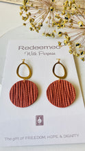 Load image into Gallery viewer, Weaved Together - Rust Leather Earrings
