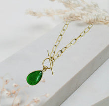 Load image into Gallery viewer, Recycled Glass Link Necklace - Green
