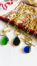 Load image into Gallery viewer, Recycled Glass Link Necklace - Black
