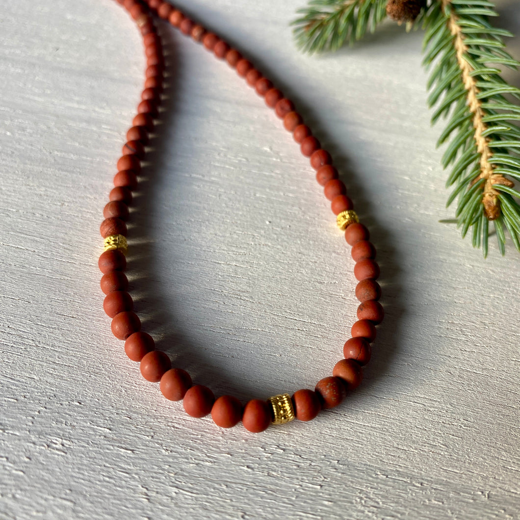 Matte Jasper Gemstone Necklace