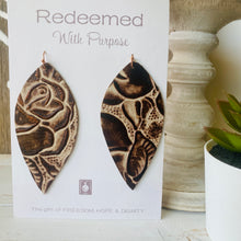 Load image into Gallery viewer, Leather Floral Earrings
