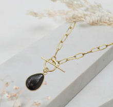 Load image into Gallery viewer, Recycled Glass Link Necklace - Black
