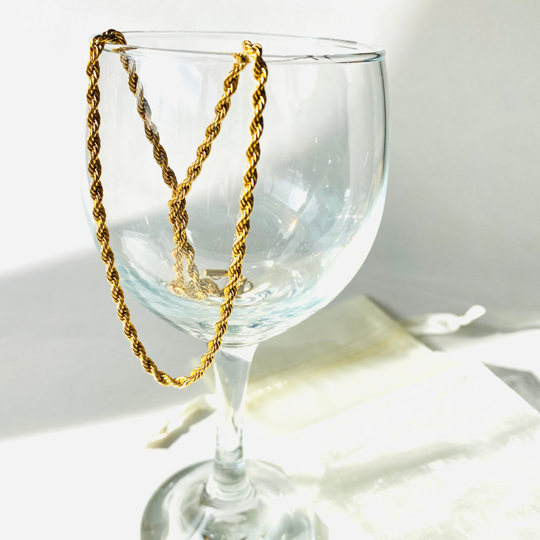 18K Gold Plated Stainless Steel Rope Necklace 3 mm