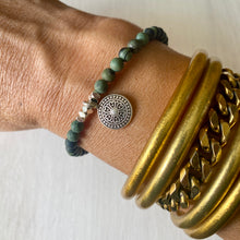 Load image into Gallery viewer, Green Kambaba Jasper Matte Bracelet
