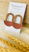 Load image into Gallery viewer, Checkered Brick Moon Earrings
