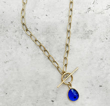 Load image into Gallery viewer, Recycled Glass Link Necklace - Blue
