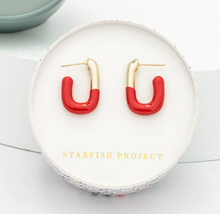 Load image into Gallery viewer, Merry &amp; Bright Hoops - Red
