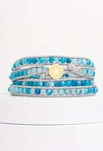 Load image into Gallery viewer, Joy Blue Agate Wrap Bracelet
