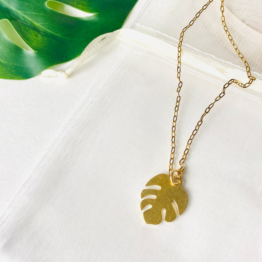 Monstera Stainless Steel Necklace