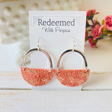 Load image into Gallery viewer, Coral Gold Leather Earrings
