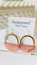 Load image into Gallery viewer, Coral Gold Leather Earrings
