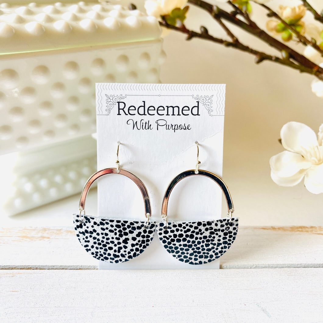 Spotted Leather Earrings