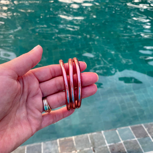 Rose Gold Leaf Filled Thai Bangles - Redeemed With Purpose