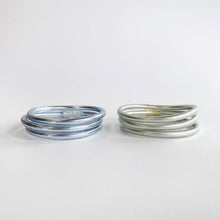 Load image into Gallery viewer, RESTOCKED! Matte Silver Dust Filled Thai Bangles - Redeemed With Purpose

