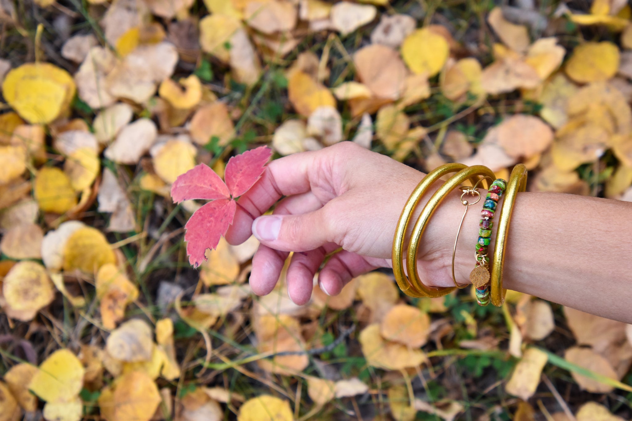 Beaded Autumn Leaves Bracelet Pattern - Katie Dean - Beadflowers