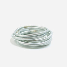 Load image into Gallery viewer, Matte Silver Dust Filled Thai Bangles image 6
